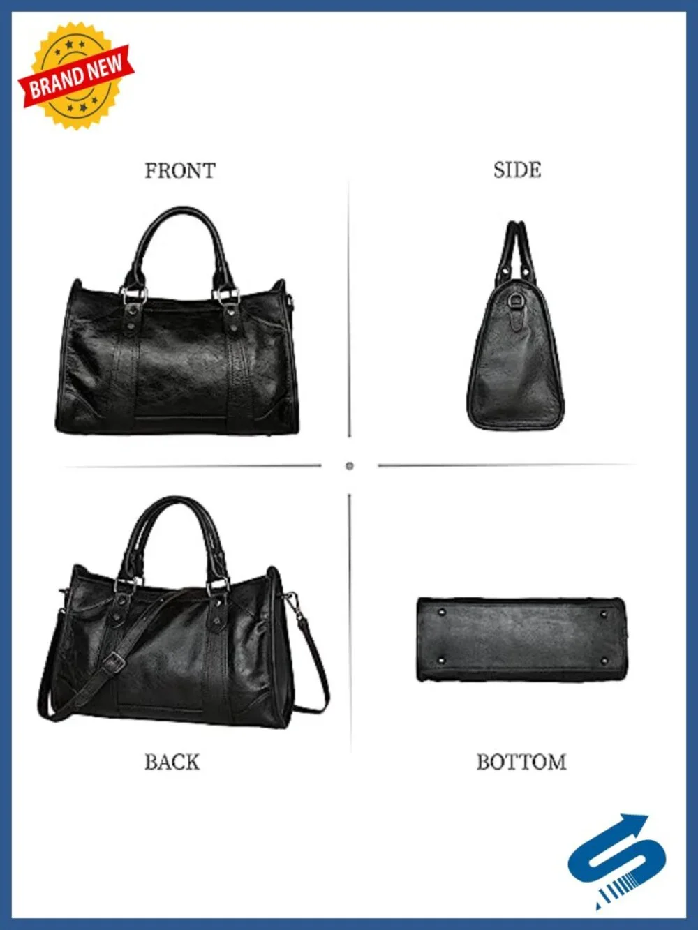 Genuine Leather Tote Shoulder Satchel Crossbody Bag for Women
